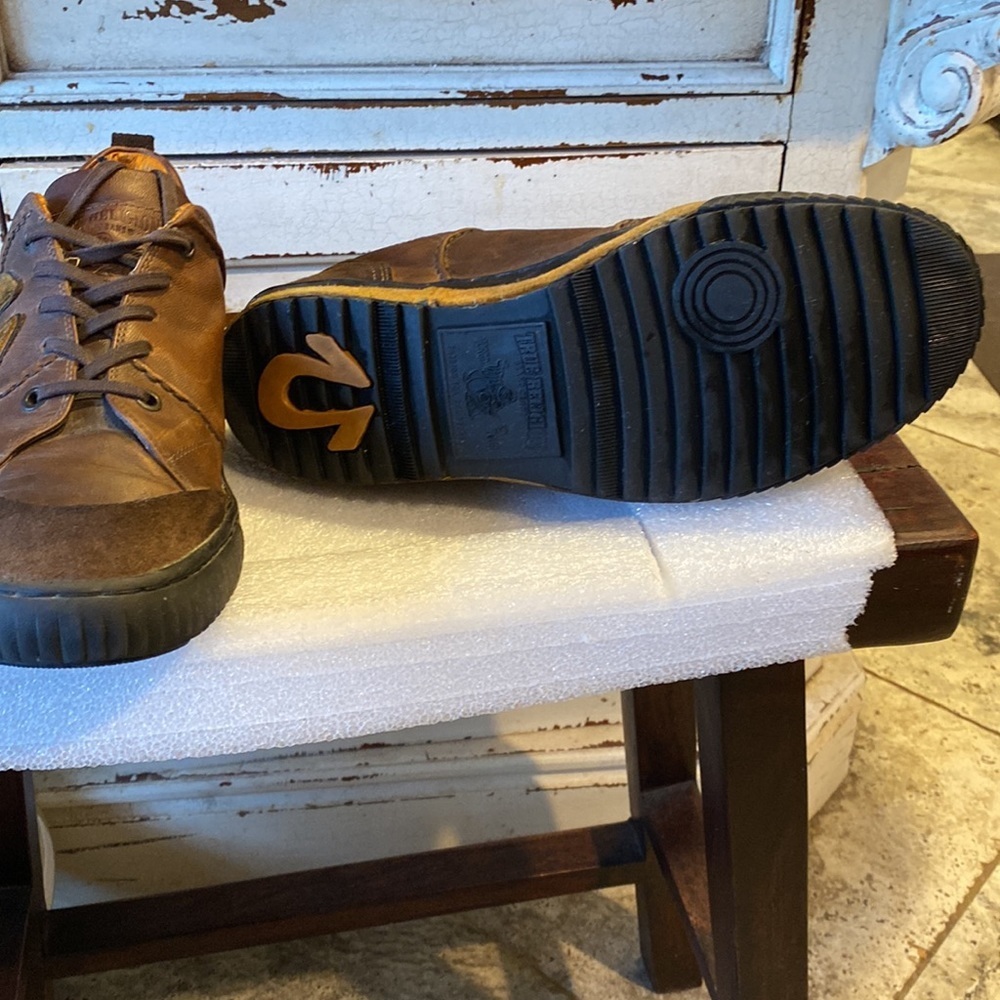True Religion Brown Leather & Suede Casual Shoe Sneaker US 9.5 euro 42,5…